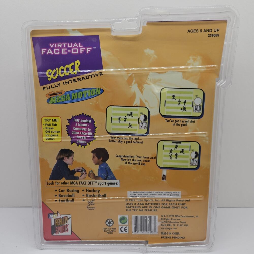 Vintage NOS Sealed Virtual Face-Off Soccer Handheld Video Game MGA 1999 - Picture 5 of 6